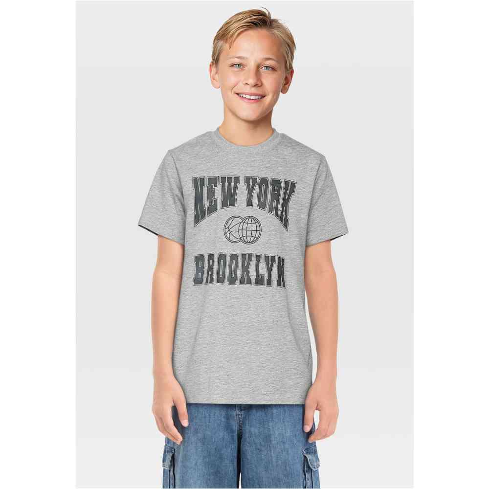 Urban Classics - New York Brooklyn Kinder TShirt - Grau